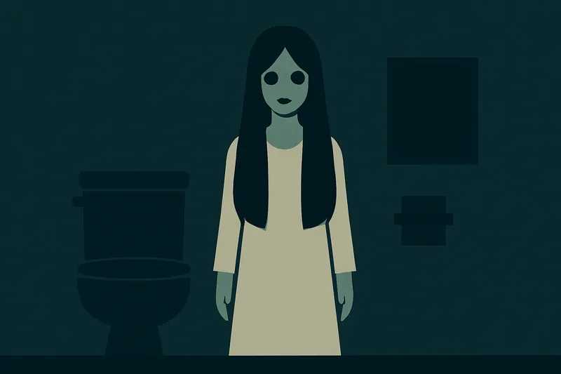 zatsugaku urban legend girl in white dress in dark bathroom
