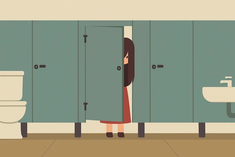 zatsugaku urban legend girl peeking from bathroom stall