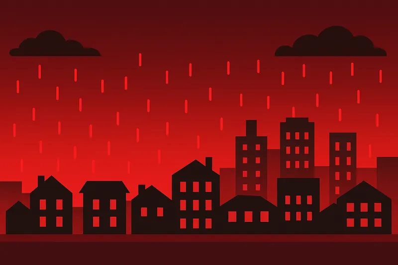 zatsugaku urban legend red rain cityscape