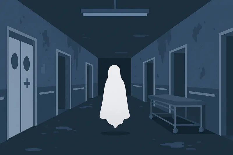 zatsugaku urban legend spooky hospital corridor with ghost