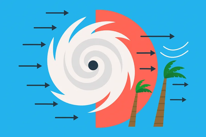 zatsugaku weather hurricane approaching palm trees