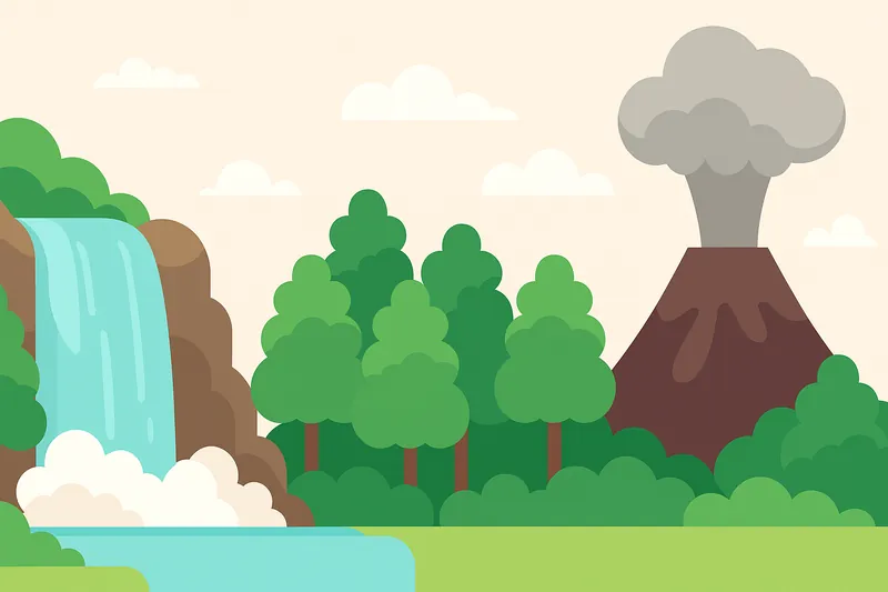 zatsugaku weather volcano and waterfall