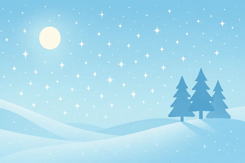 zatsugaku weather winter landscape snowfall moon stars trees