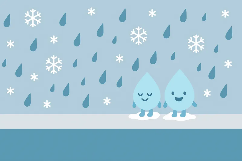 zatsugaku winter cute water drops snowfall