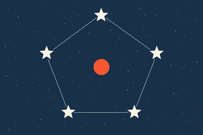 zatsugaku winter five pointed stars constellation with orange circle