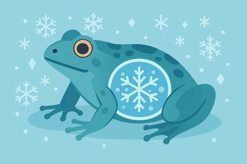 zatsugaku winter frog with snowflake