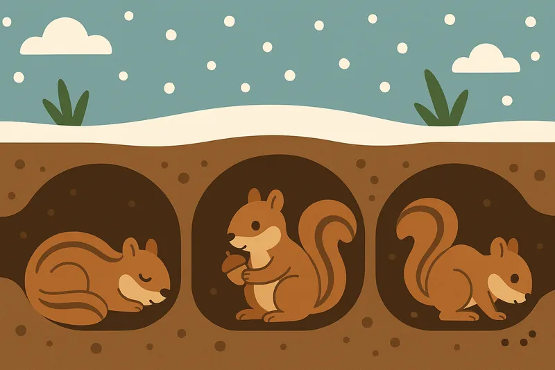 zatsugaku winter squirrels in burrows