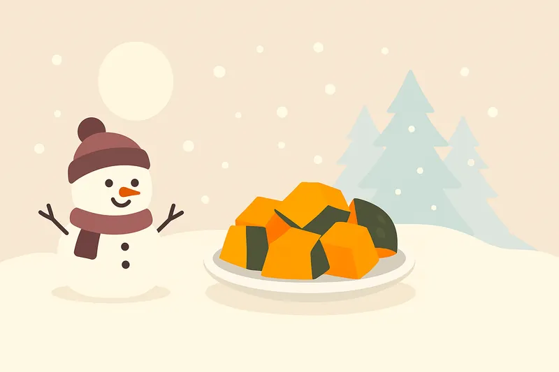 zatsugaku winter snowman and pumpkin slices