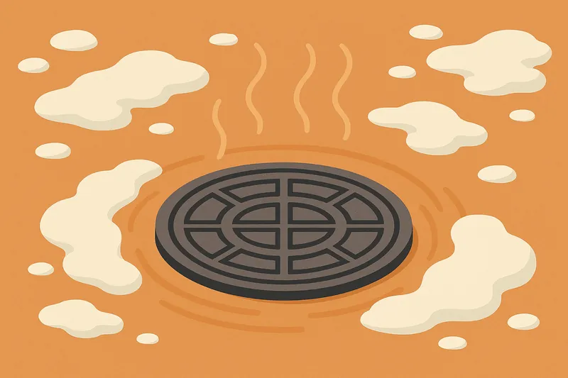 zatsugaku winter steam from manhole with clouds