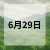 6月29日　今日は何の日