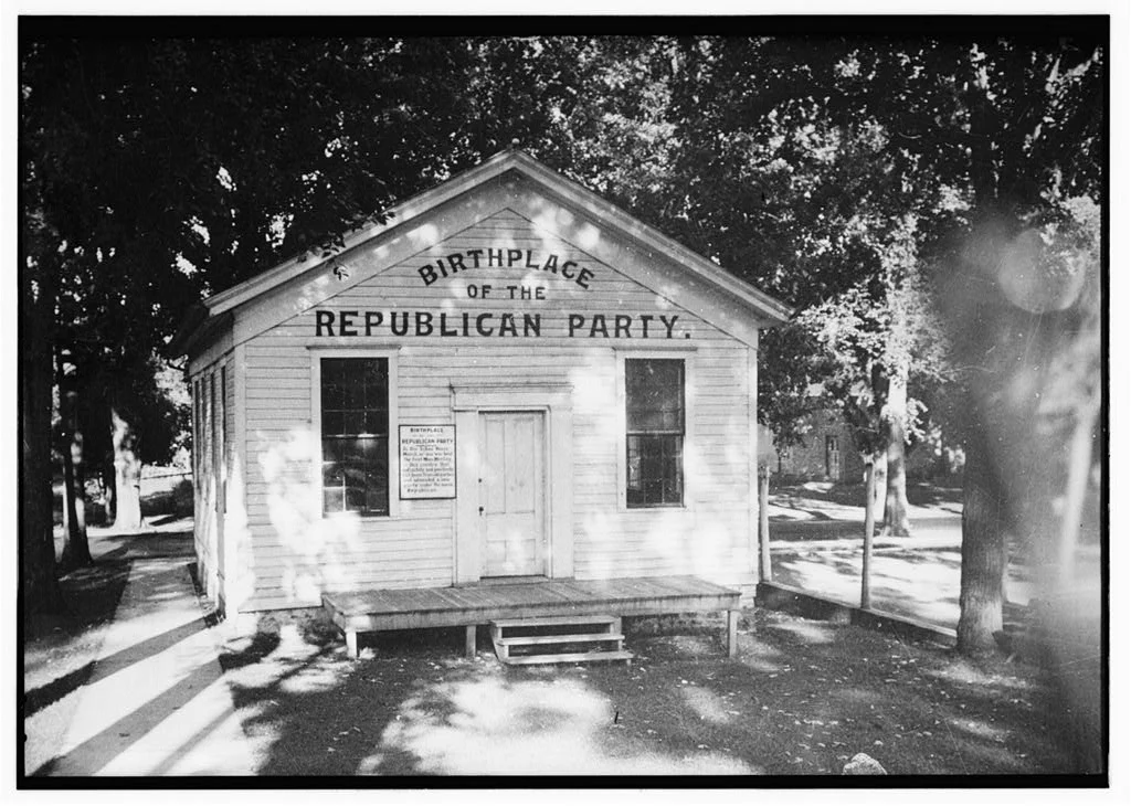 アメリカ共和党の結党会合が開かれたリポンの学校校舎