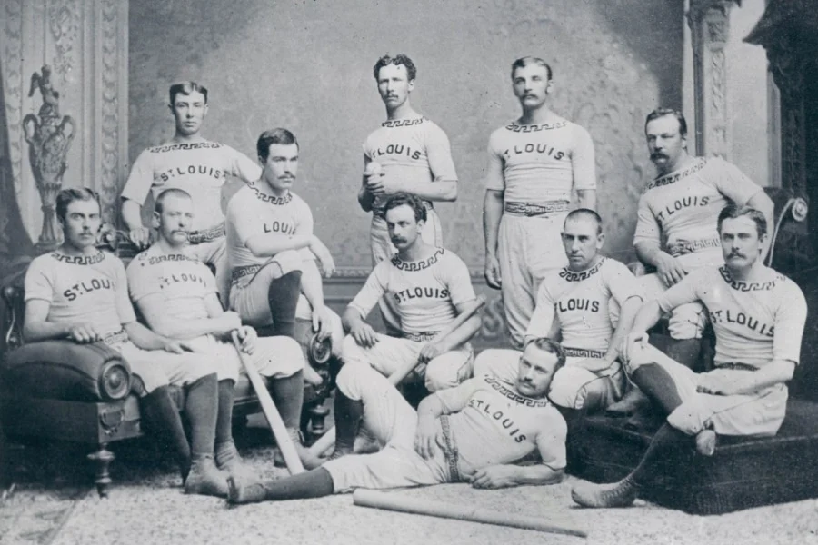 1876年のセントルイス・ブラウンストッキングスの集合写真