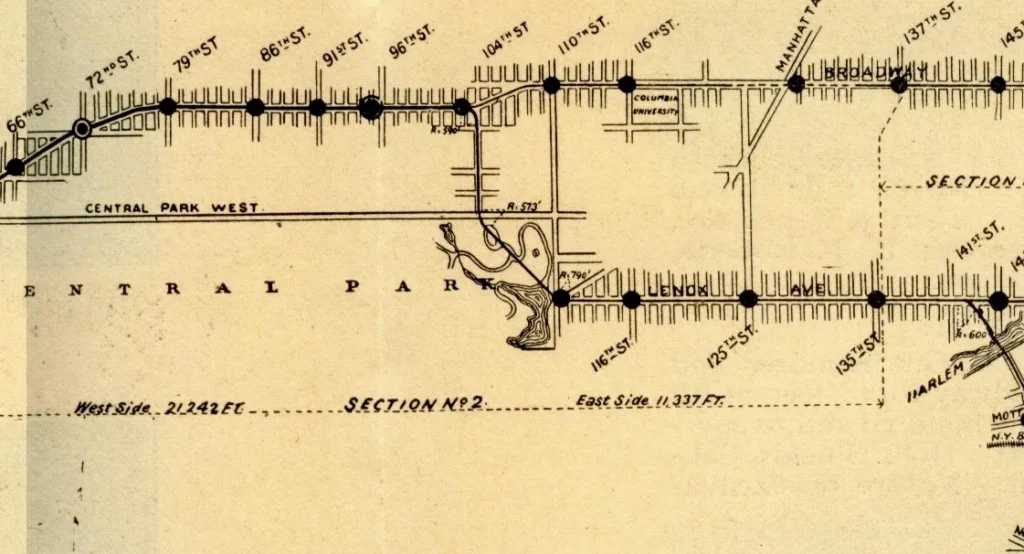 1904年のニューヨーク市地下鉄路線図