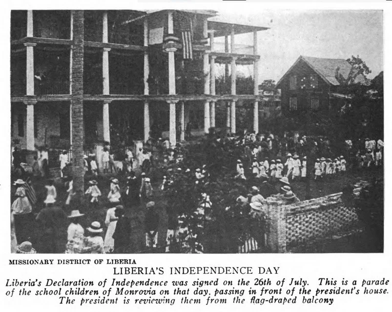 1919年に行われたリベリア独立記念日の行事