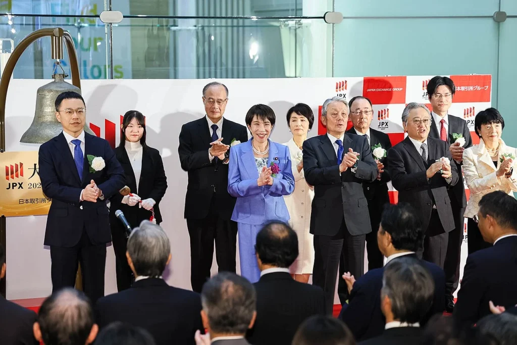 日本取引所グループの大納会に出席した高市総理の写真