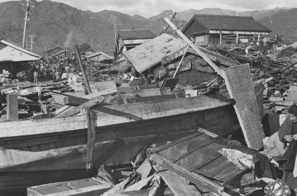 昭和東南海地震で被害を受けた三重県尾鷲町