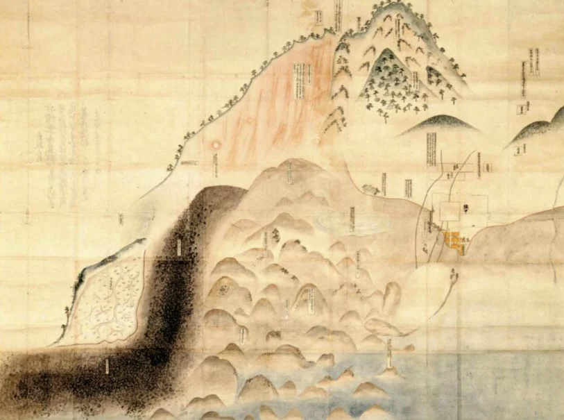 眉山崩壊と島原湾の津波被害を描いた古絵図