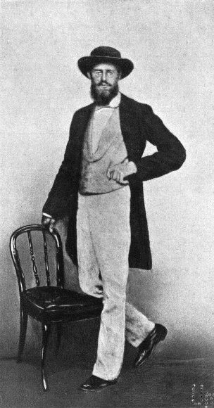 1862年に撮影されたアルフレッド・ラッセル・ウォレスの肖像写真