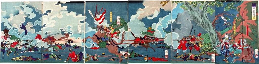関ヶ原の戦いを描いた屏風