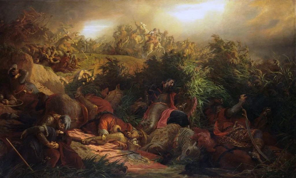 1526年のモハーチの戦いを描いた歴史画