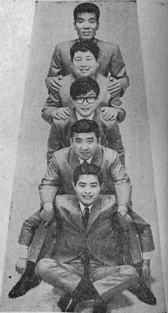 いかりや長介、高木ブー、仲本工事、荒井注、加藤茶によるザ・ドリフターズ