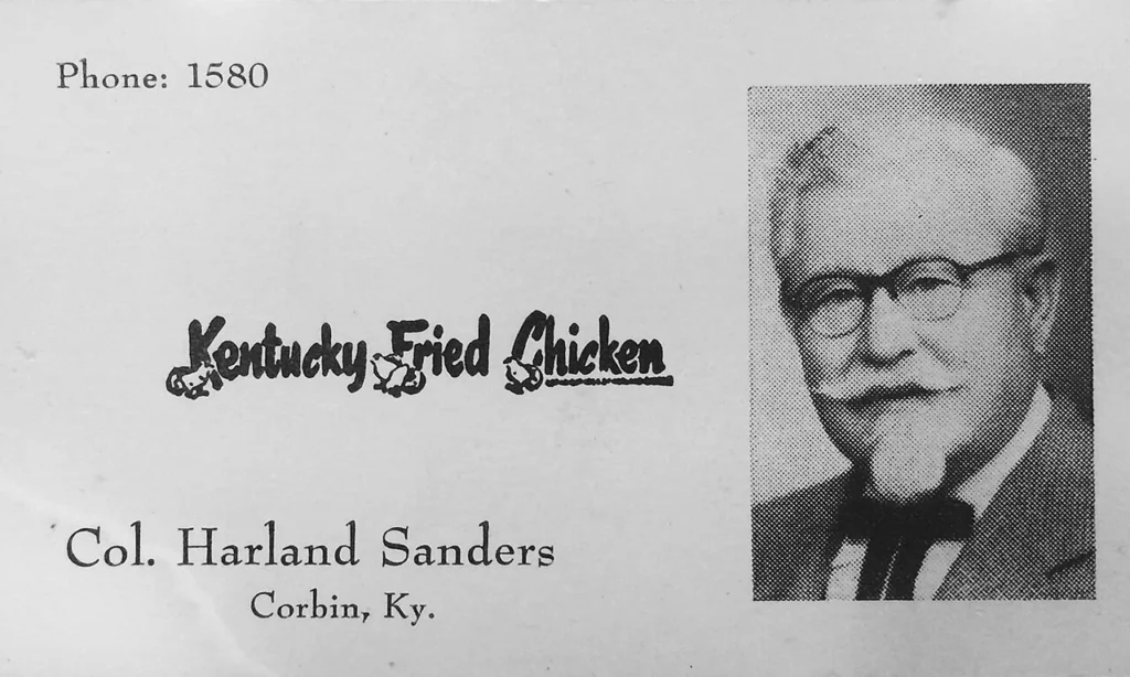 1940年代後半に使われたカーネル・サンダースの名刺
