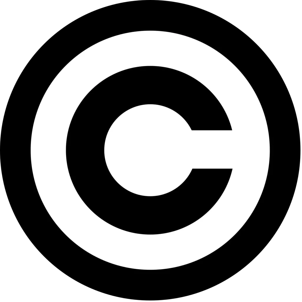 丸で囲まれたアルファベットCの著作権記号