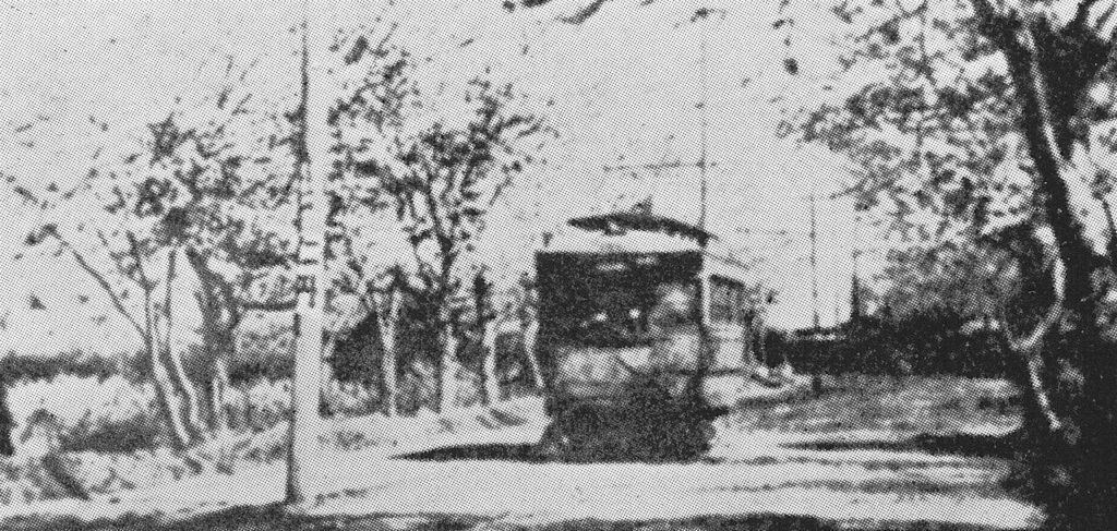 1904年の絵葉書に写る大師電気鉄道の電車