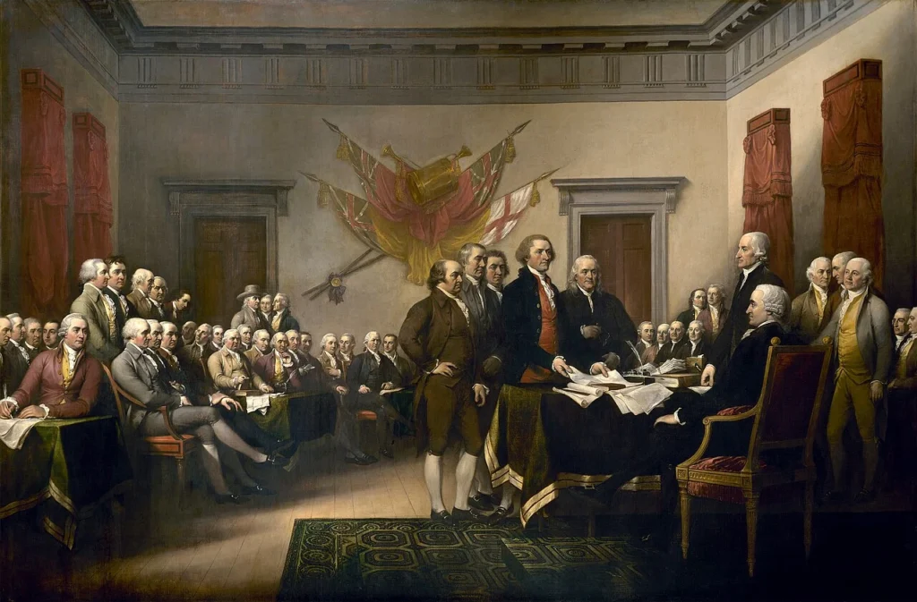 アメリカ独立宣言案を議会に提出する五人委員会を描いた絵画