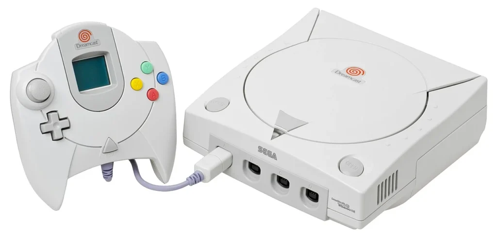 セガの家庭用ゲーム機ドリームキャスト本体とコントローラー