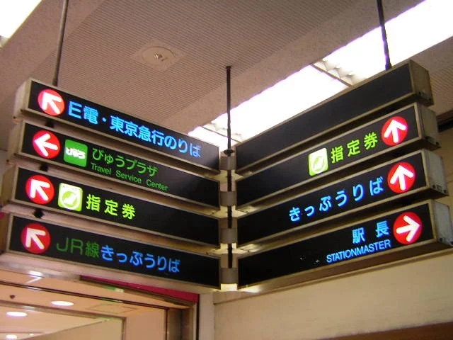 蒲田駅に残っていたE電表記の案内板