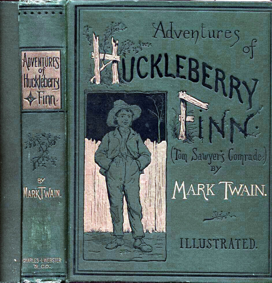 ハックルベリー・フィンの冒険の1885年アメリカ版表紙