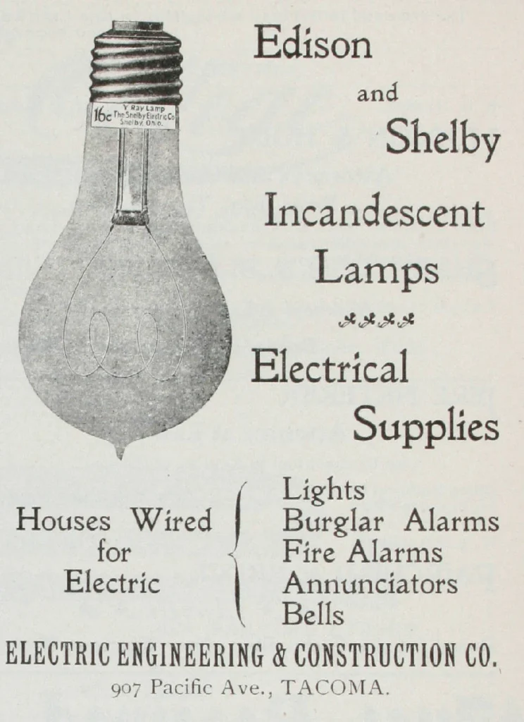 エジソンの電球を掲載した1899年の広告