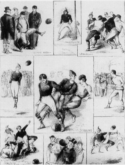 1872年のスコットランド対イングランド戦を描いた図
