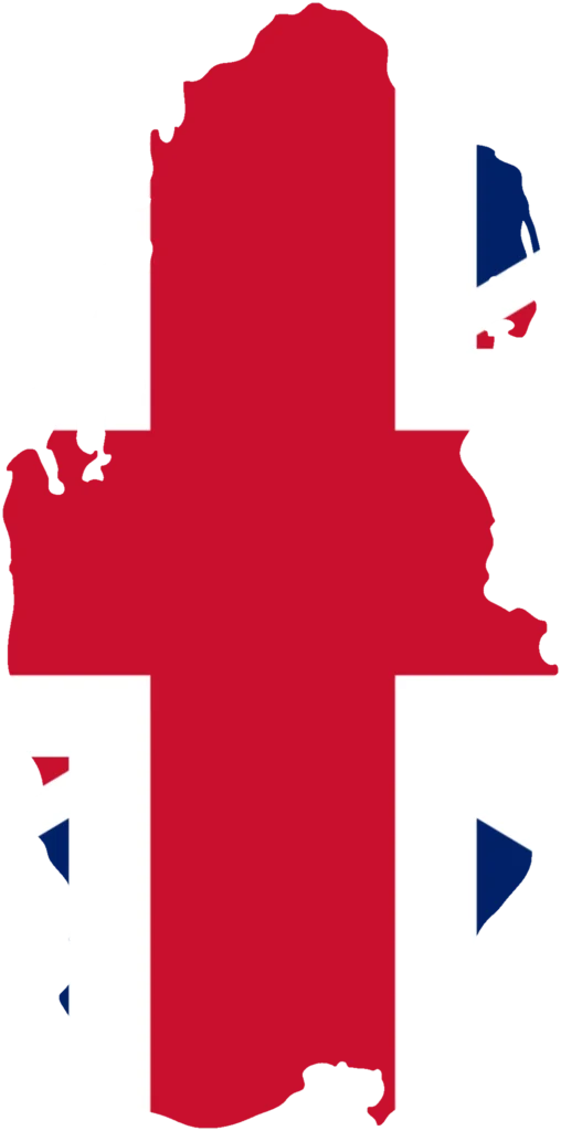 英保護領時代のカタールを表した旗地図