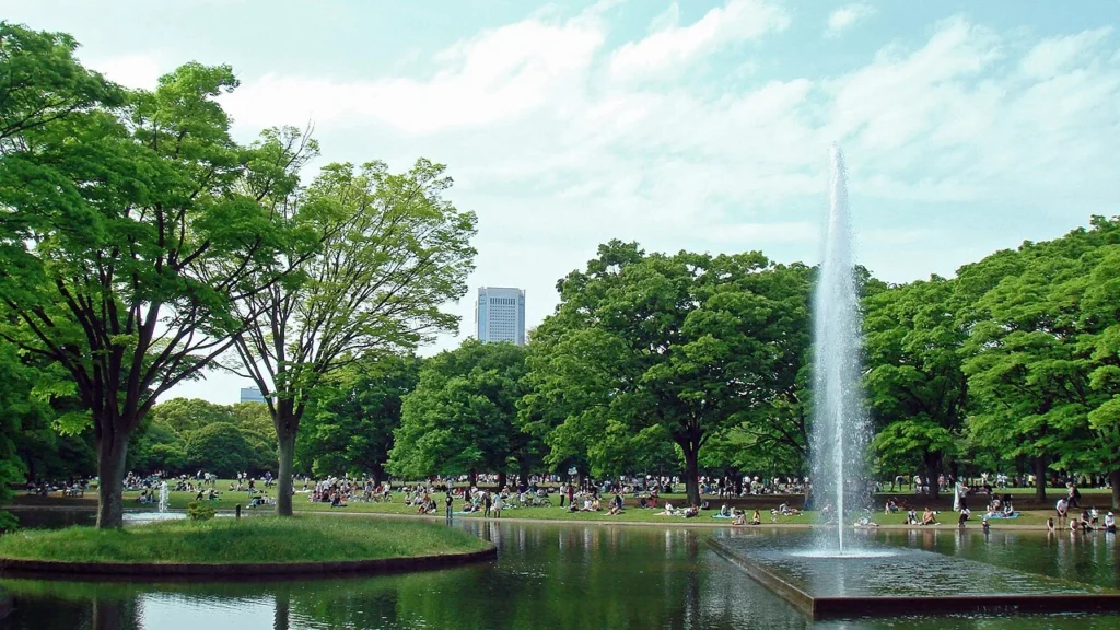 代々木公園の噴水を撮影した写真