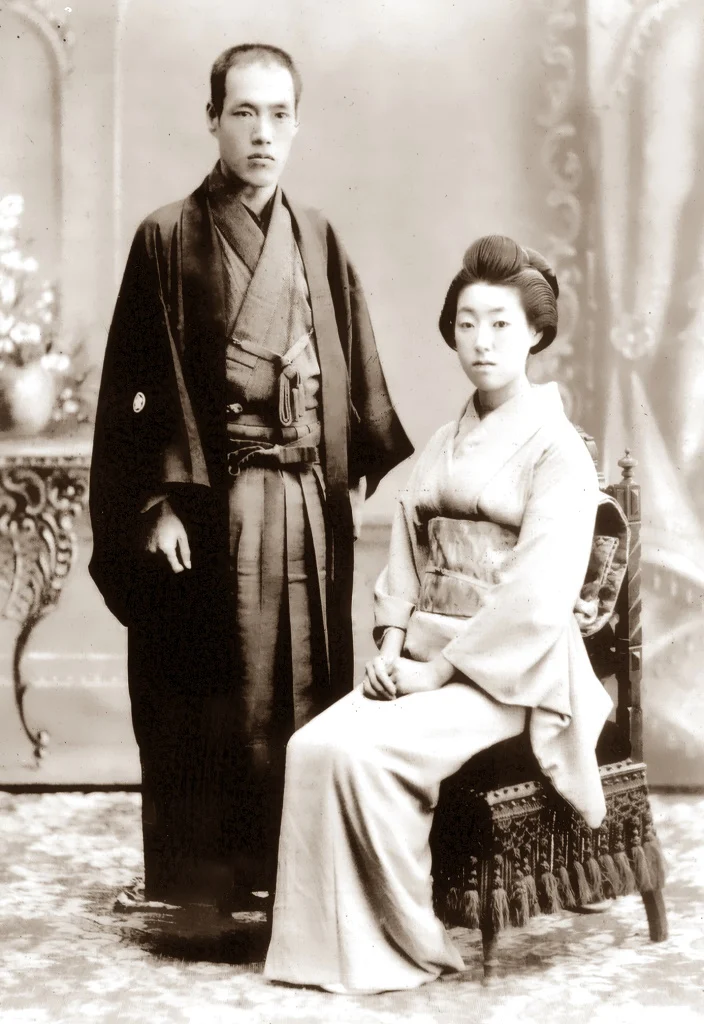 村井弦斎と妻・多嘉子の写真