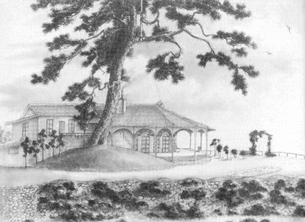 長崎の旧グラバー住宅を描いた19世紀の絵