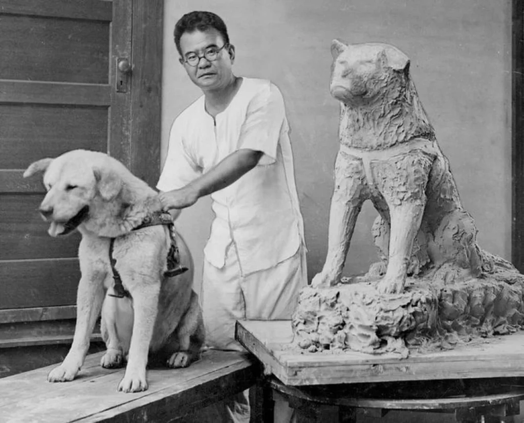 忠犬ハチ公と彫刻家の安藤照、初代ハチ公像