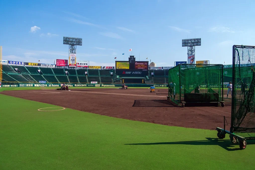 グラウンドレベルから見た阪神甲子園球場