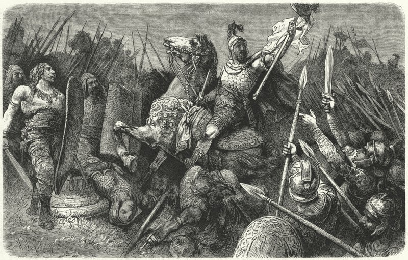 ローマで東ゴート軍と戦うベリサリウスを描いた想像画