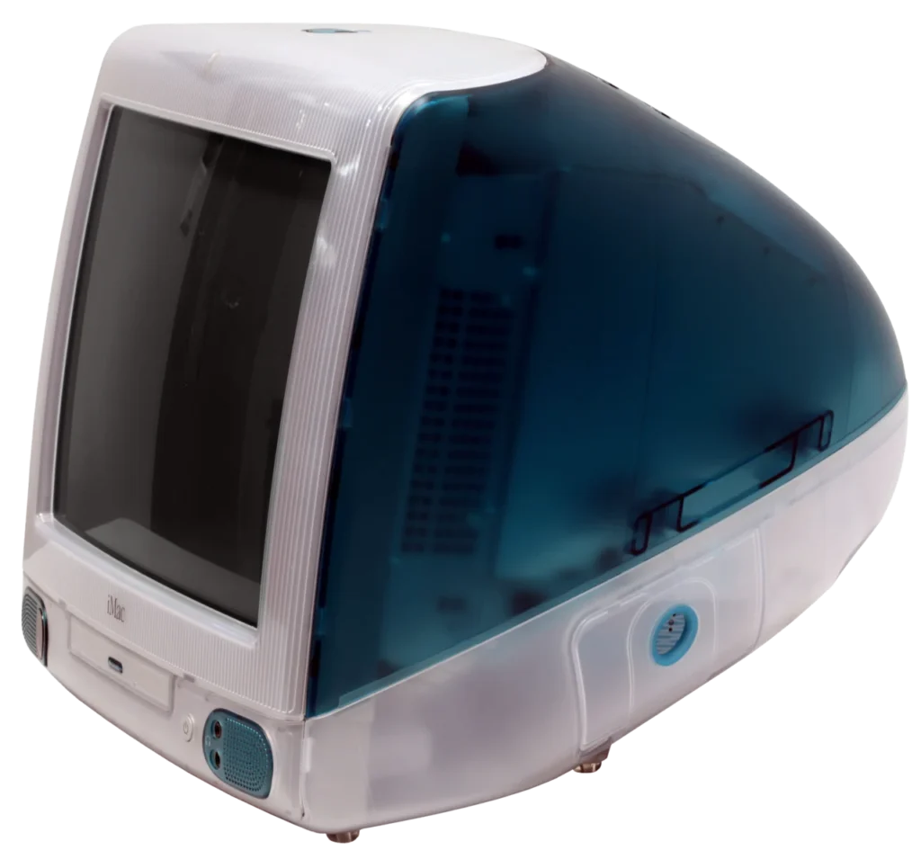 半透明のボンダイブルーの筐体を持つiMac G3