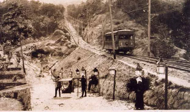1918年の開業当時の生駒ケーブルカー