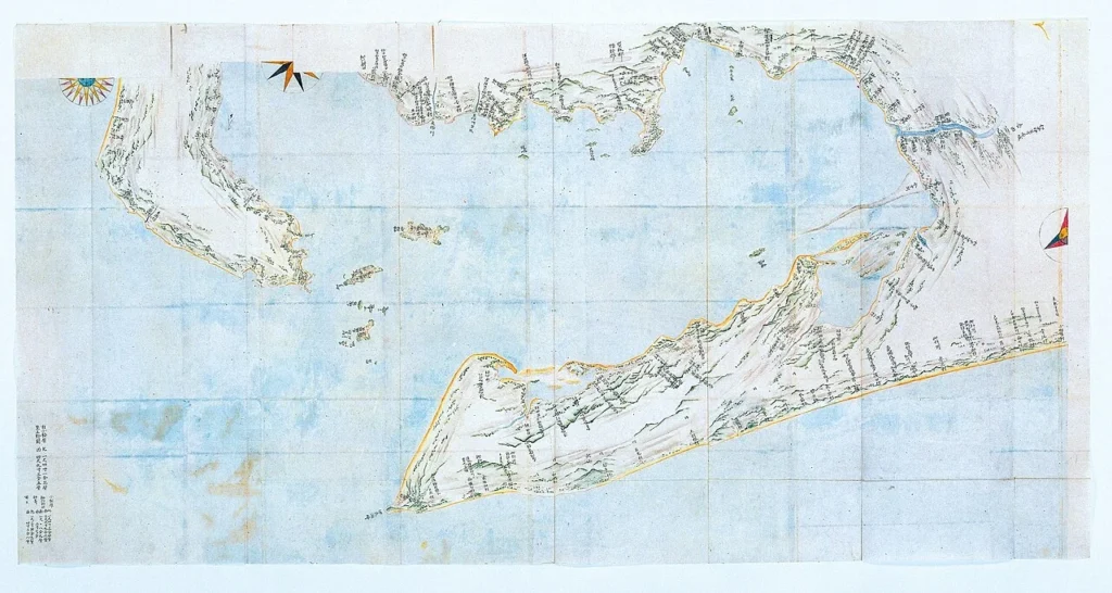 伊能忠敬らが作製した大日本沿海輿地全図の渥美半島付近