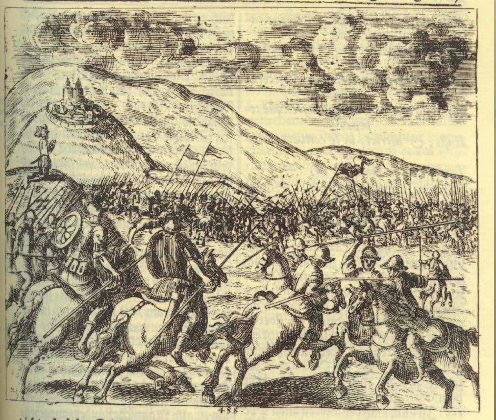 テオドシウス軍とエウゲニウス軍によるフリギドゥスの戦いを描いた銅版画