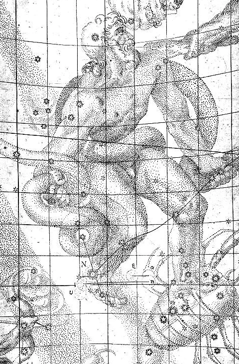 ケプラーが記録した1604年の超新星の位置図