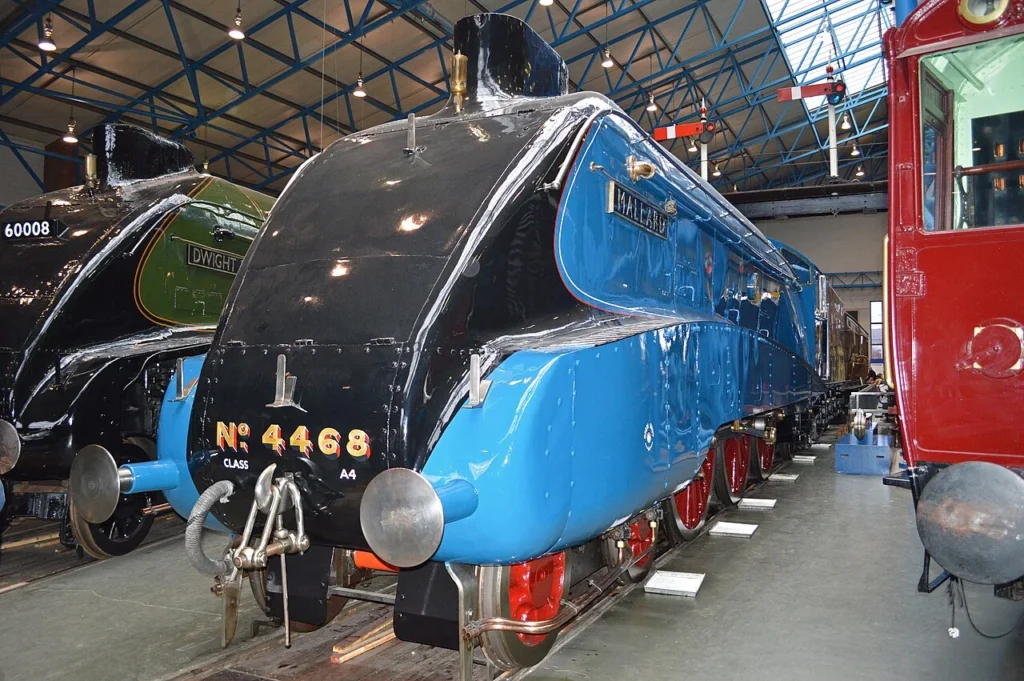 ヨークの国立鉄道博物館に展示された蒸気機関車マラード