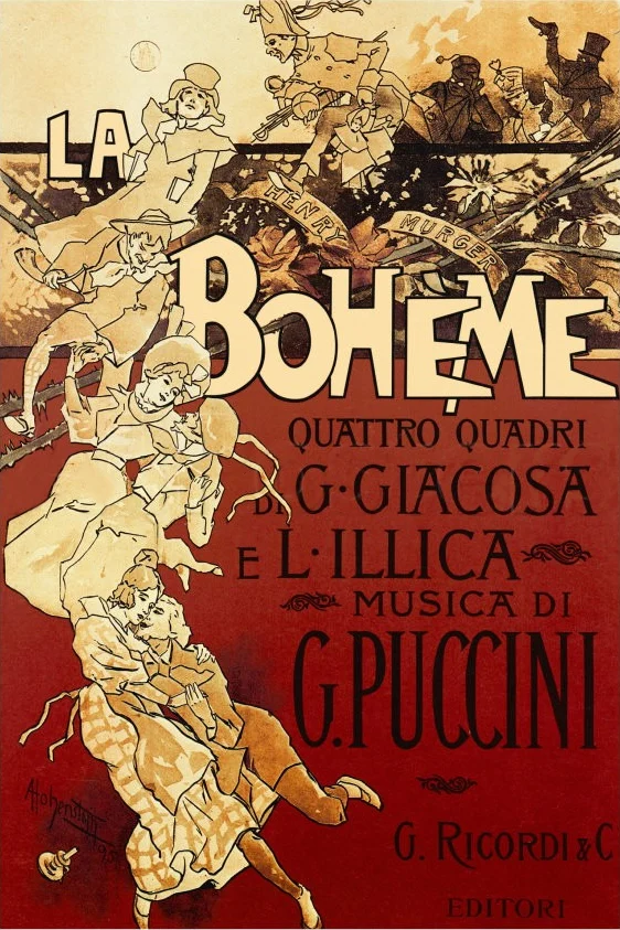 1896年のオペラ「ラ・ボエーム」公演ポスター