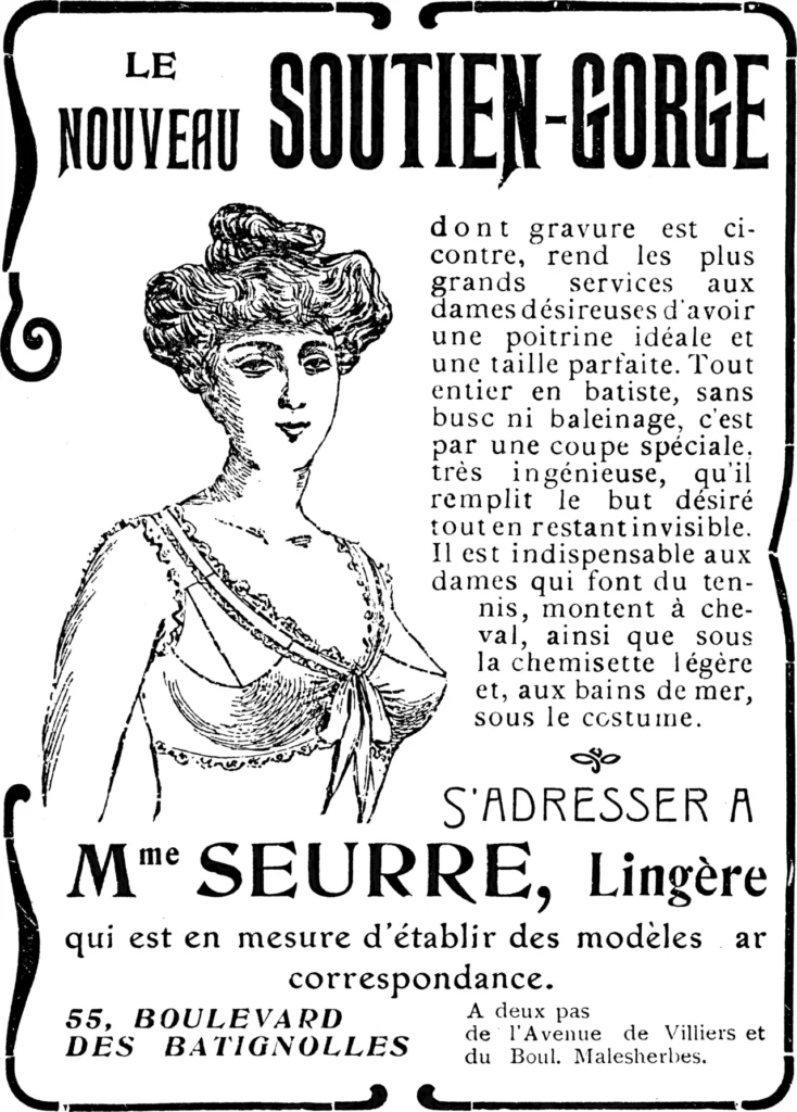 1906年のフランス誌に掲載されたブラジャーの広告