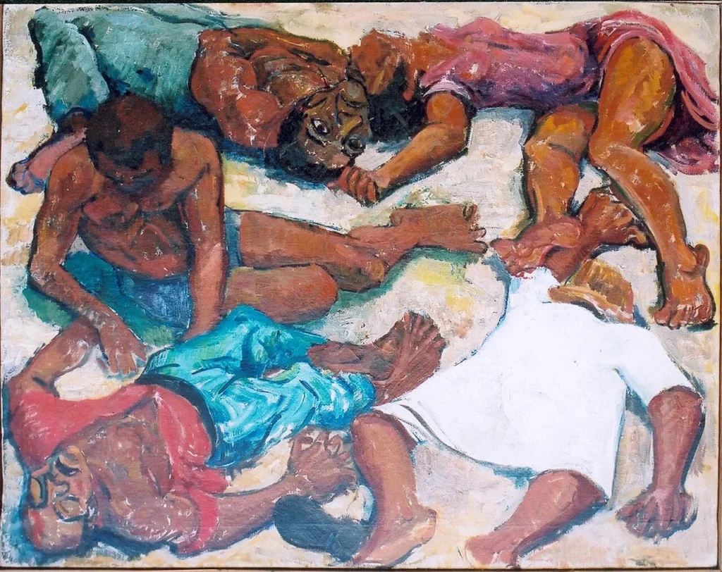1960年のシャープビル虐殺事件を描いた絵画